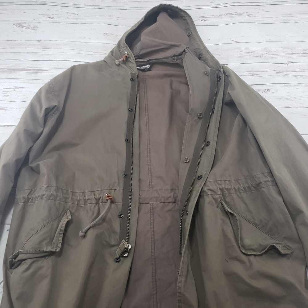 Abercrombie & Fitch Jacket SZ L Zip Up Button Up - Picture 9 of 12